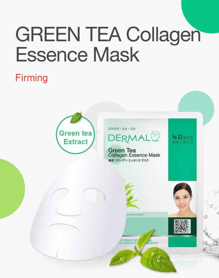 Dermal Korea Green Tea Collagen Essence Face Mask - Dermal Face Mask ...