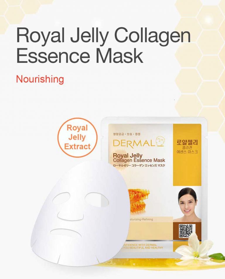 Dermal Korea Royal Jelly Collagen Essence Face Mask (Pack of 5 ...