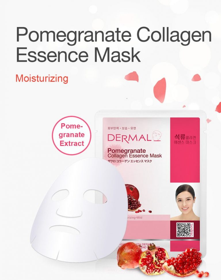 Dermal Korea Pomegranate Collagen Essence Face Sheet Mask Pack Of 2 ...